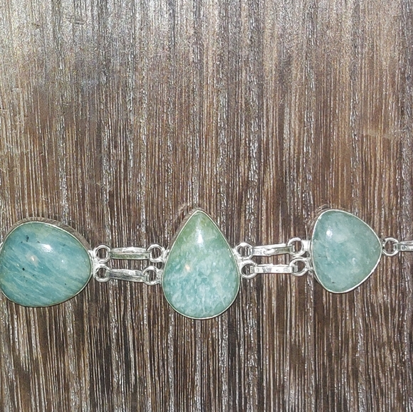 Amazonite Polished Statement Bracelet - Picture 4 of 5